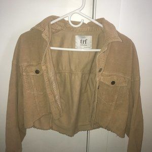 Cropped  Tan Corduroy Jacket Zara